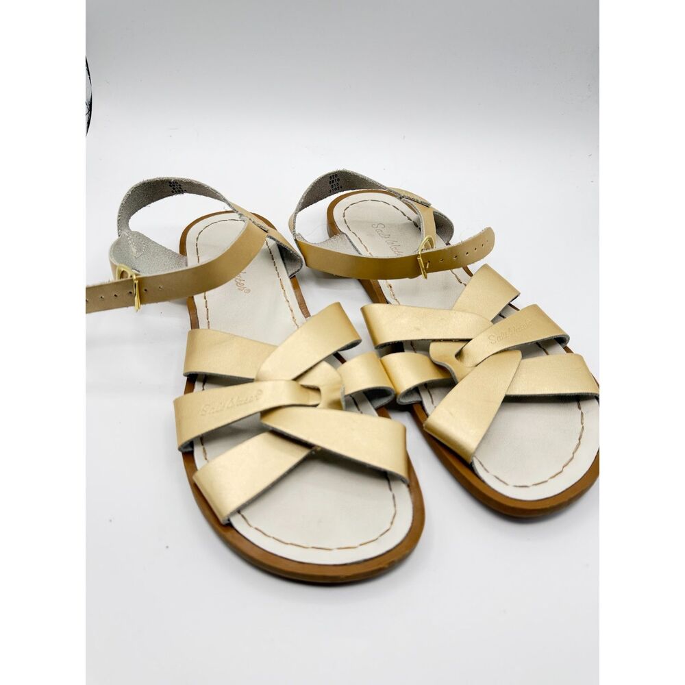 Salt Water Sandals Gold Original Leather Women's Sz 8